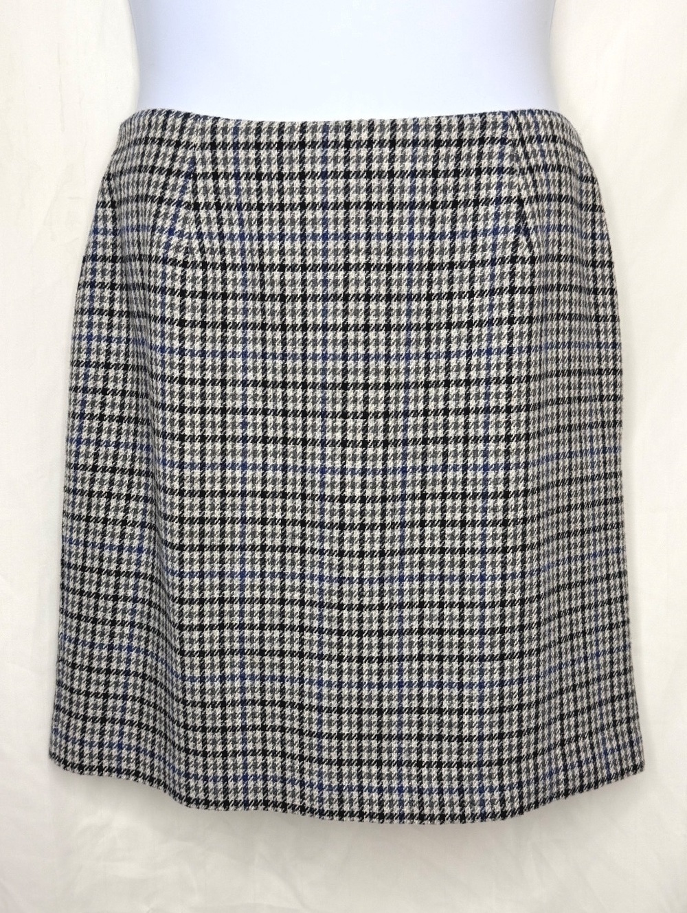 90s Vintage Requirements Preppy Wool Blend Glen Plaid Skirt